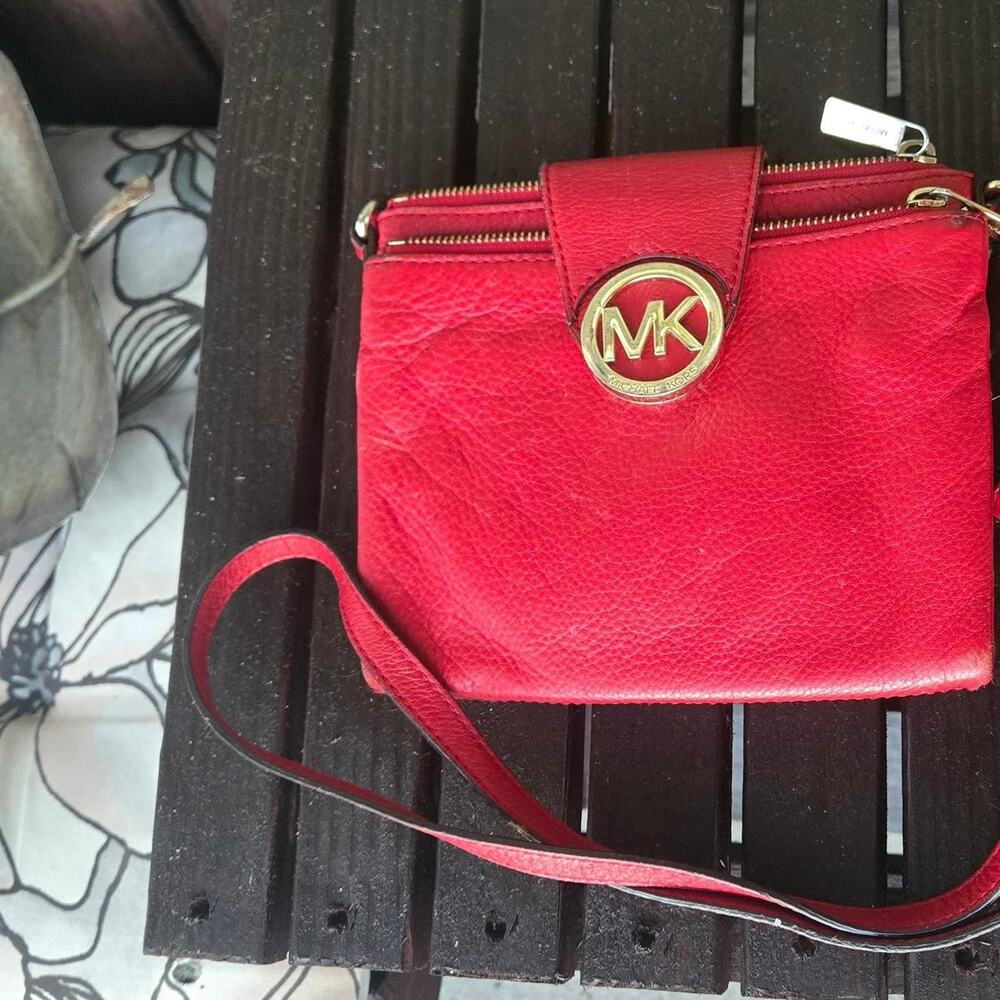 Red genuine mk crossbody bag
